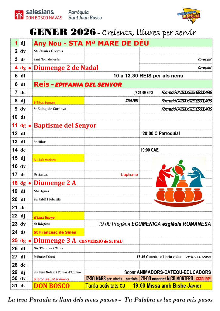 Calendari Activitats Desembre 2025